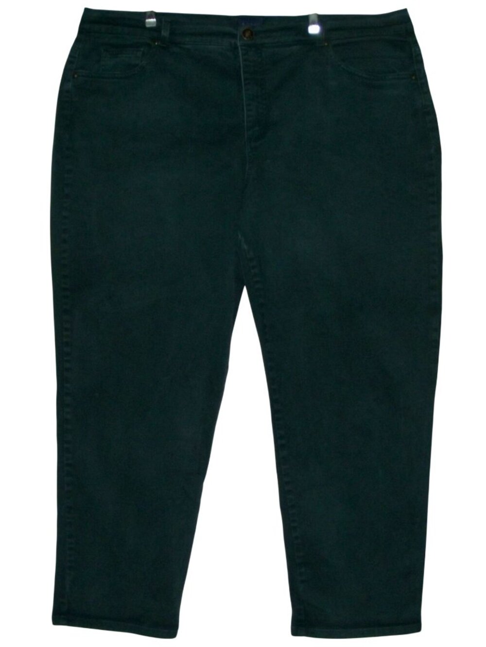 Basic Editions Jeans Plus 24W x 30" Dark Green 5-pocket High Rise Jeans colored